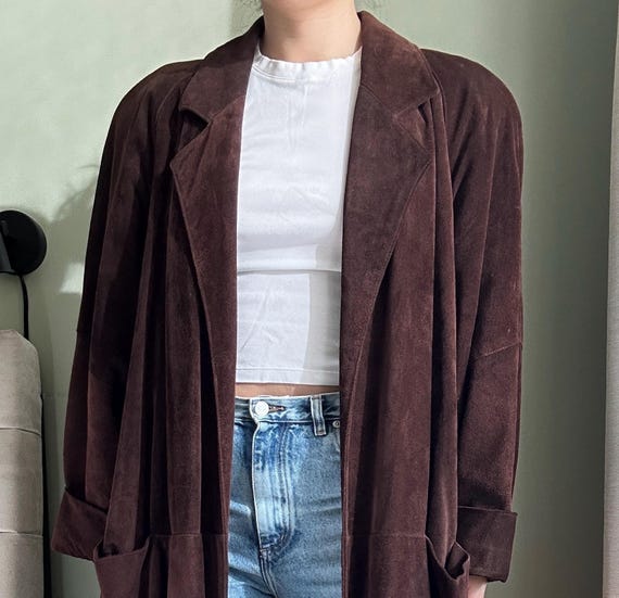 Vintage oversized brown suede coat, Maxima by Bergdorf Goodman