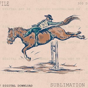 Hand Drawn Western Cowboy, Bucking Horse PNG, Rodeo Png, Western Sublimation, Png Clipart, Western Ranch, Shirt Design