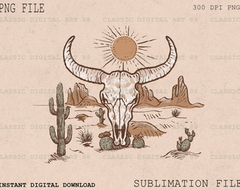 Western Desert Cow Skull Leopard, Cactus Png, Western Png, Cactus Desert Drawing Png, Shirt Design
