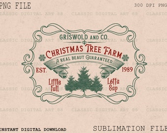 Griswold Christmas Tree Farm PNG, Vintage Christmas PNG, Digital Download, Sublimation Design, Merry Christmas Png, Vintage