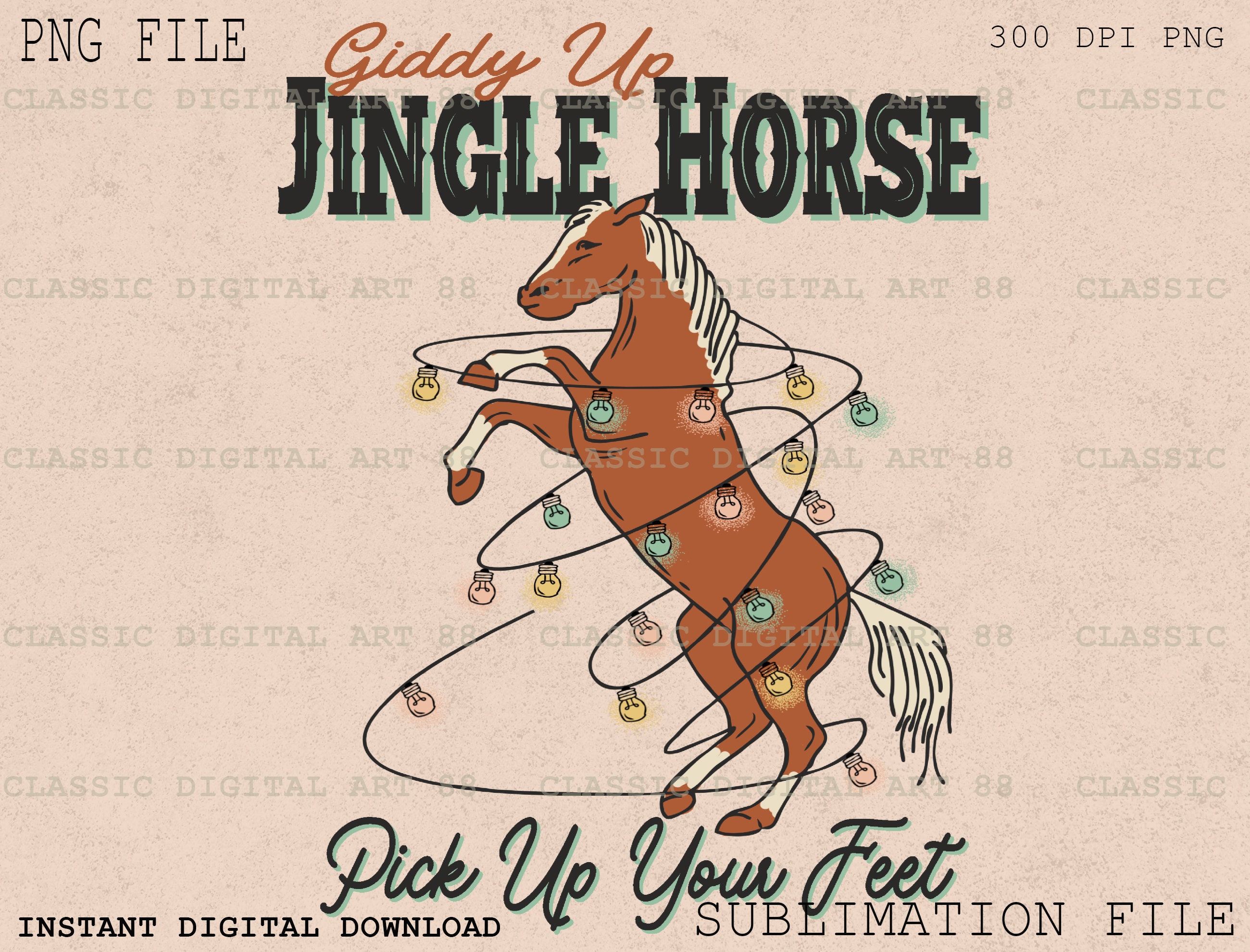 Giddy Up Jingle Horse Pick Up Your Feet PNG, Western Design Png, Western Christmas, Cowboy Christmas, Shirt Design Png