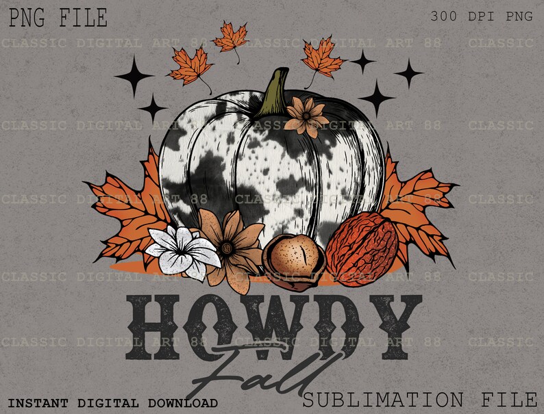 Howdy Fall Png, Retro Fall Png, Western Fall Png, Png Design, Western ...