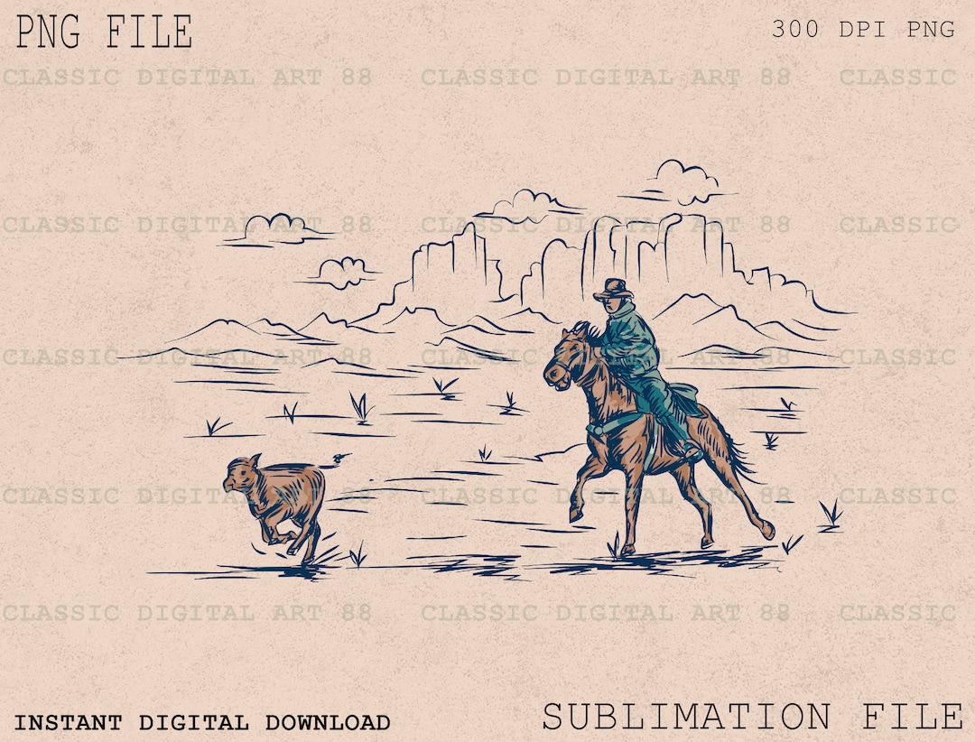 Western Graphics Raicng Western Desert Cowboy PNG, Western Graphics, Country Cowboy, Western ...