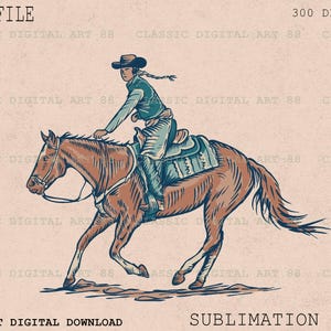 Hand Drawn Cowgirl Gallops PNG, Adventure Cowgirl, Cowgirl Png, Western Ranch, Western Graphics, Cowboy Png, Western Design, Shirt Design