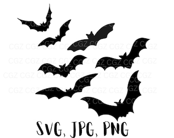 Halloween Bats SVG, PNG, JPG/Flying Bats svg/Digital Cut Files/Ready to Cut/Bats Flying svg/Halloween Cut File/Bat Cutting