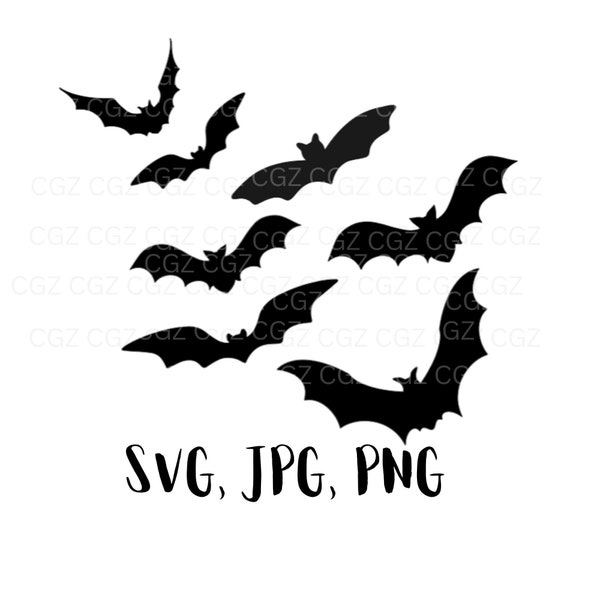 Halloween Bats SVG, PNG, JPG/Flying Bats svg/Digital Cut Files/Ready to Cut/Bats Flying svg/Halloween Cut File/Bat Cutting