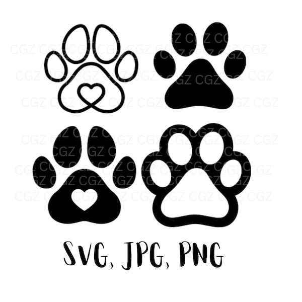 Paw Print SVG/Dog paw print SVG/Animal Paw svg/Dog Foot Print/Dog paw svg/Paw svg/Puppy svg/Clip Art/Dog lover svg/Silhouette