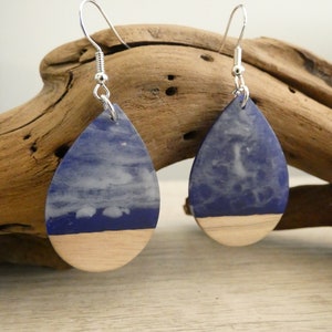 Clearance Beach Themed Earrings, Ocean Earrings, Summer Beach Earrings, Nature Themed Earrings, Wave Resin Earrings, Beach Wave Earrings