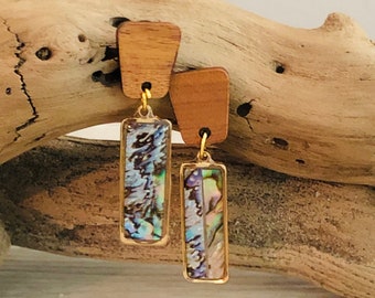 Summer Beach Earrings/Natural Abalone Paua Shell Earrings/Natural Shell Earrings/Abalone Shell Earrings/Hawaiian Earrings/Island Jewelry/
