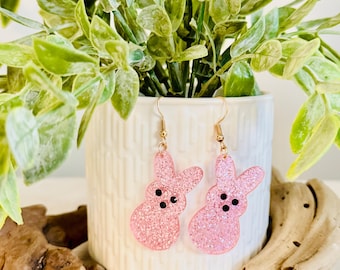 Handmade Easter Candy Earring, Easter Basket Earring, Easter Marshmallow Candy Earring, Glitter Easter Earrings, Easter gift for her, Hypo
