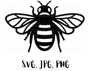 Honey bee SVG, honeybee SVG, bee silhouette PNG. Bumble bee svg file, beekeeper svg, honey bee clip art, cute bee svg