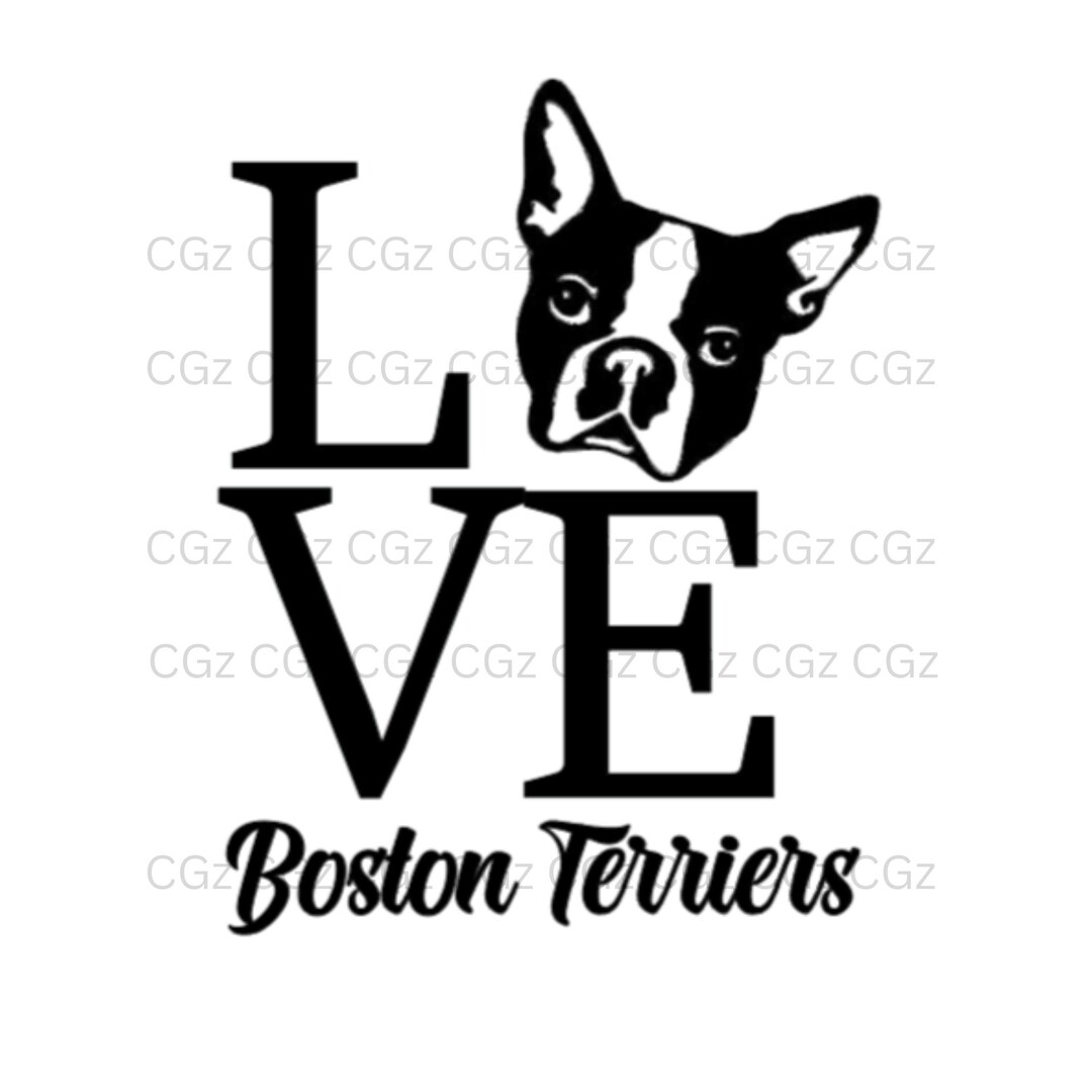 Love Boston Terriers SVG Boston Terrier Love Svg Jpg and Etsy