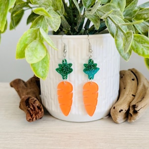Easter Bunny Bait Earrings, Carrot Easter Earrings, Orange Carrot Earring, Easter Earring, Spring Earring, Vegetable Earring, Bunny Earring