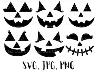 Carved Girl Pumpkin/Female Pumpkin Face SVG/ Jack-o-Lantern/Pumpkin Face SVG/Halloween Pumpkin SVG/Jack-o-Lantern svg/ Clipart/Cricut