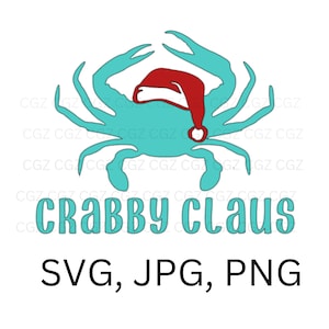 SVG Blaue Krabbe, SVG, Blaue Krabbe, SVG, Crab png, Weihnachten Strand SVG, Santa Crab SVG, Sofortiger Download Krabbe, Jpg, Maryland Crab,