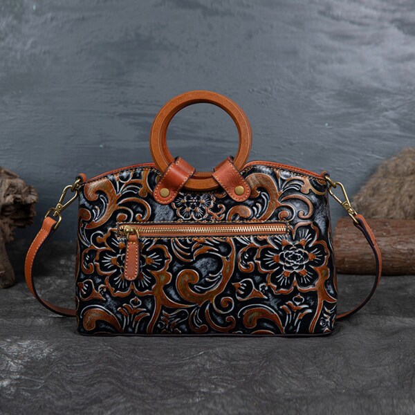 Genuine Leather Handbags Etsy