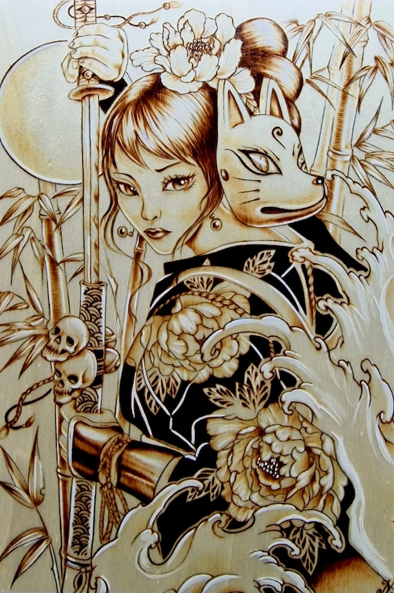 Female Samurai ' Poster, picture, metal print, paint by Eternal Art |  Displate