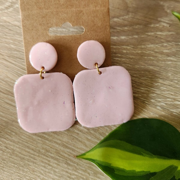 Taffy- Polymer Clay Dangle Earrings | Handmade Earrings | Millennial Pink Earrings | Barbie Pink Earrings | Bridesmaid Gift | Gifts for Her