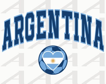 Argentina Soccer Love - Argentina Football Team - Argentina Soccer - Heart Argentina - Cricut - Cut Lines - Instant Download SVG, PNG & PDF