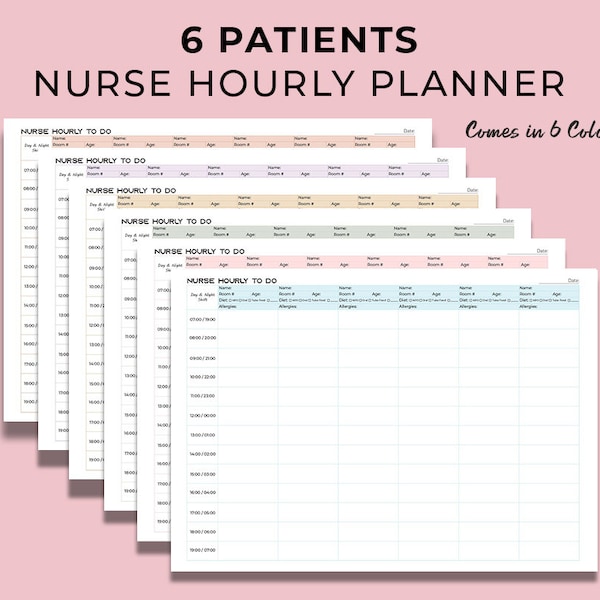 Hourly Rounding Template Etsy Hourly Rounding Template Etsy