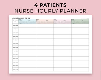 Nurse Hourly To-do Report Sheet - Etsy