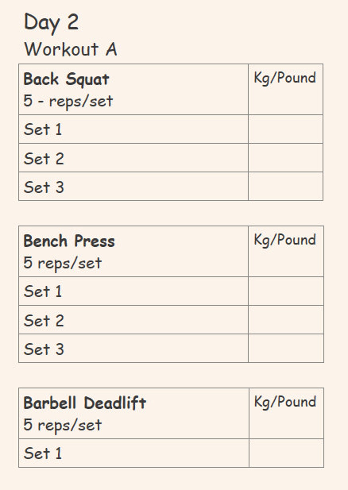 Starting Strength Training Program - Etsy