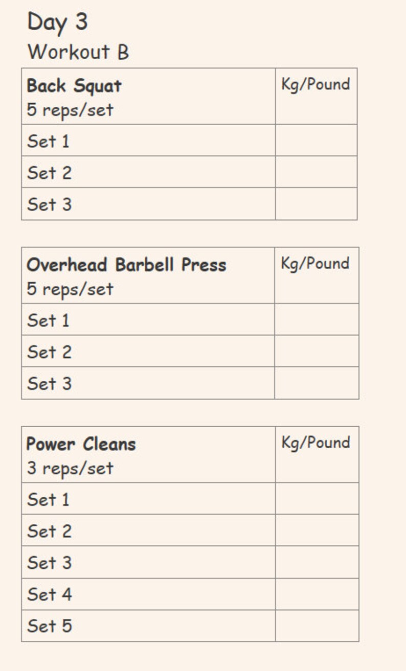 Starting Strength Training Program Etsy