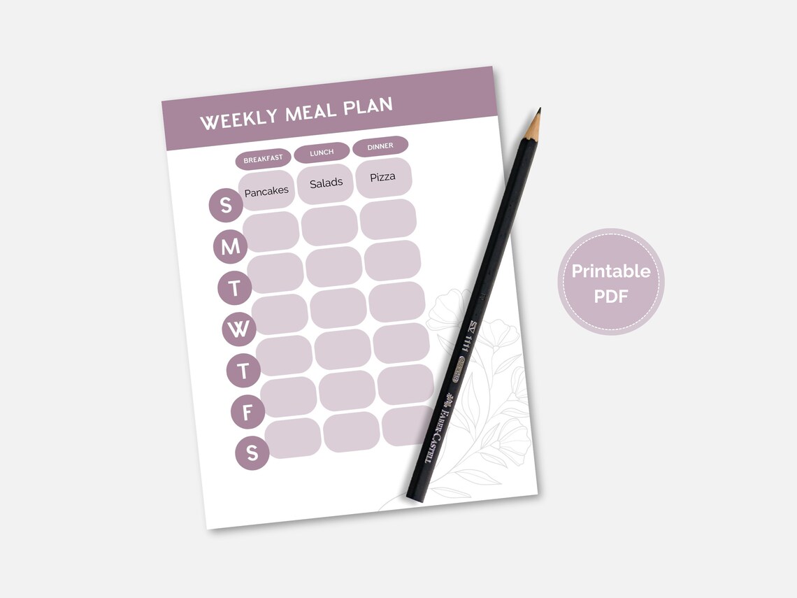 Weekly Meal Plan & Grocery List Printable Bundle - Etsy