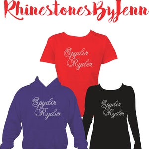 Super Script Spyder Rhinestone Design
