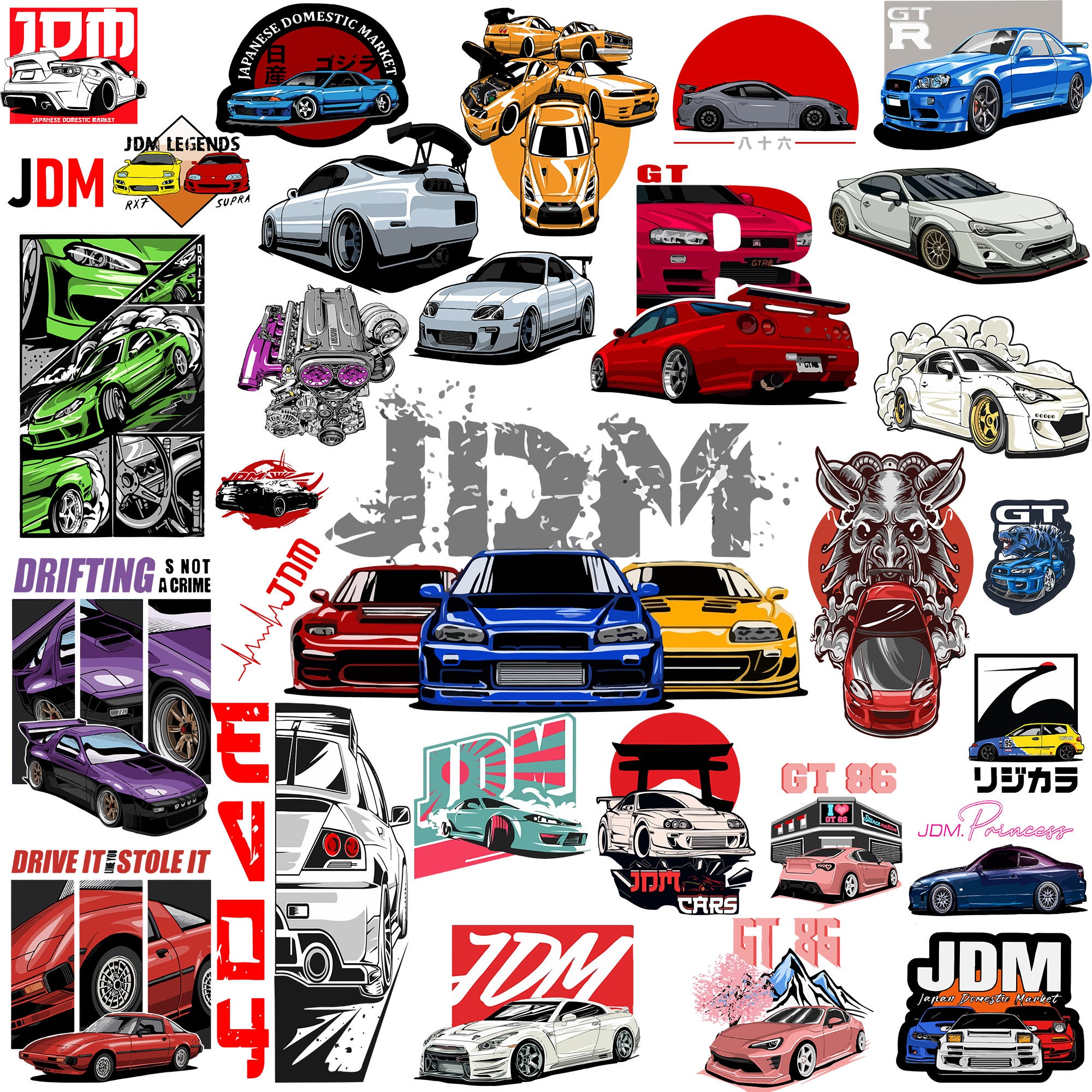 JDM Svg JDM Cars Pack Svg Files Bundle Ready for Cricut Etsy New Zealand