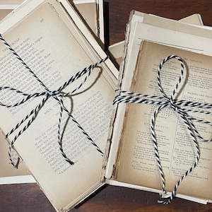 vintage boekpagina's 100 natuurlijk verouderde pagina's uit romans, toneelstukken, poëzie en non-fictietekst | kortstondig | junkjournaal | gemengde techniek | oude pagina's