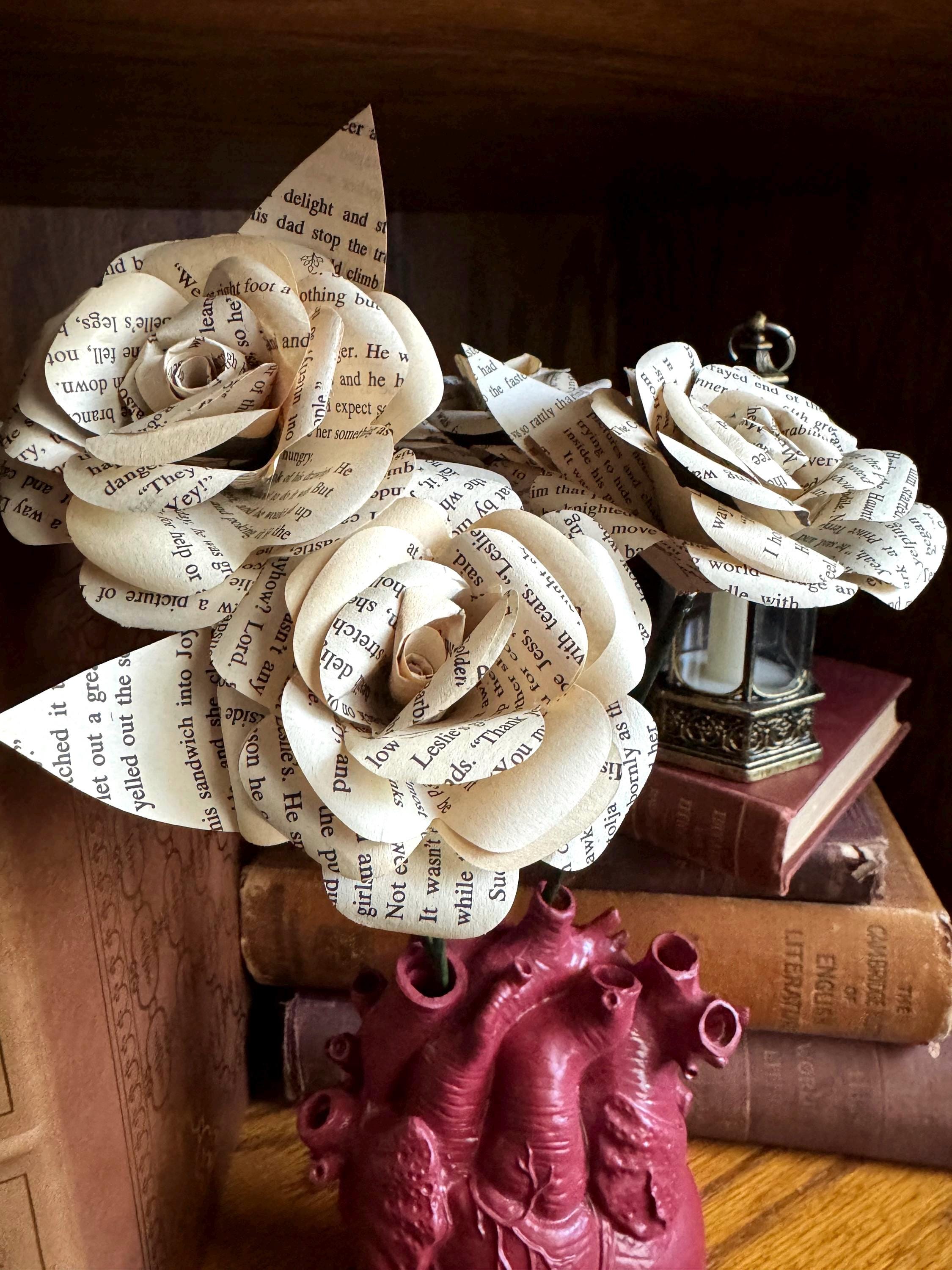 Book Page Rose Bouquet: Classic Literature Wedding Centerpiece - Etsy