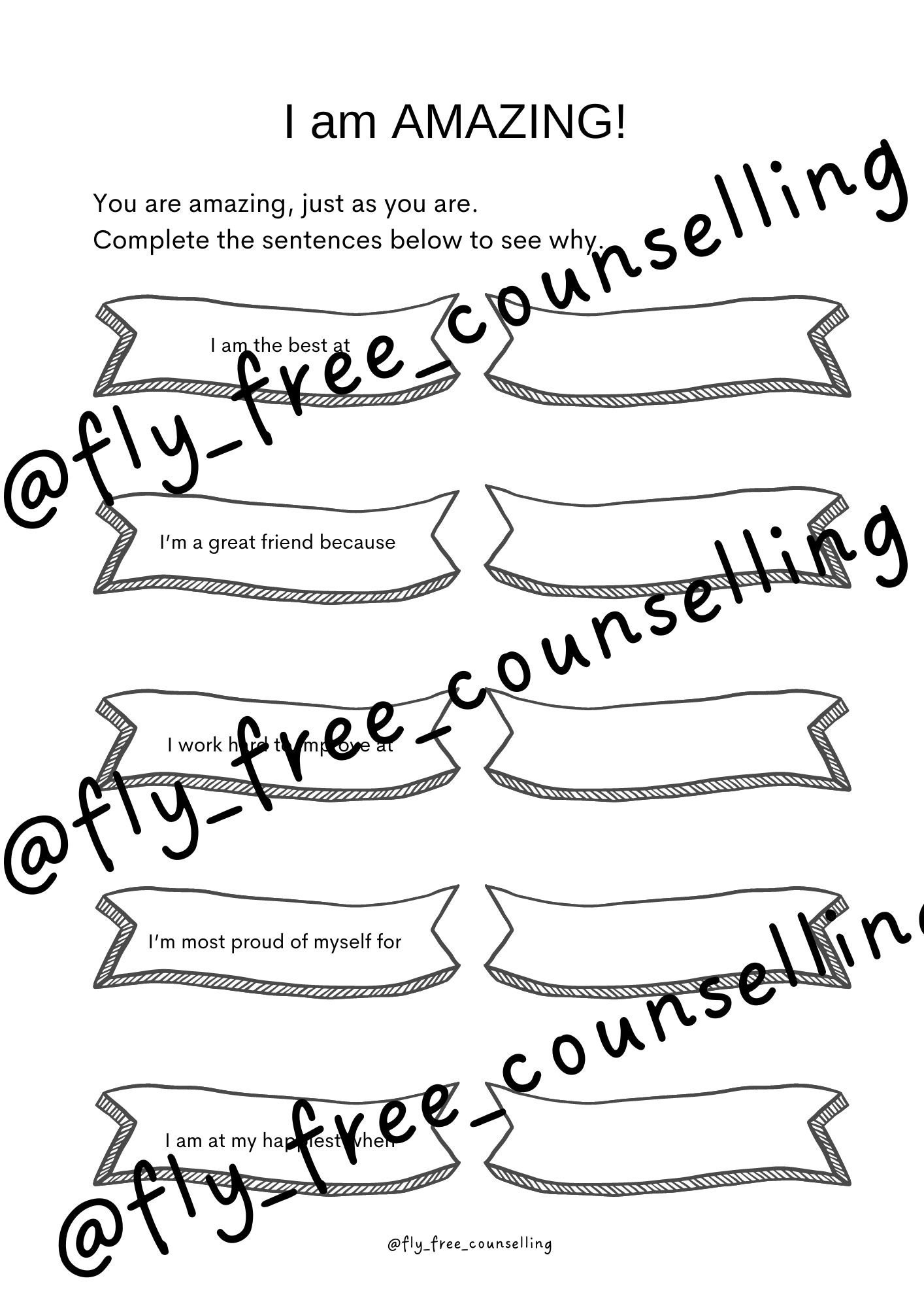 Digital download who am i printable worksheets self awareness teen