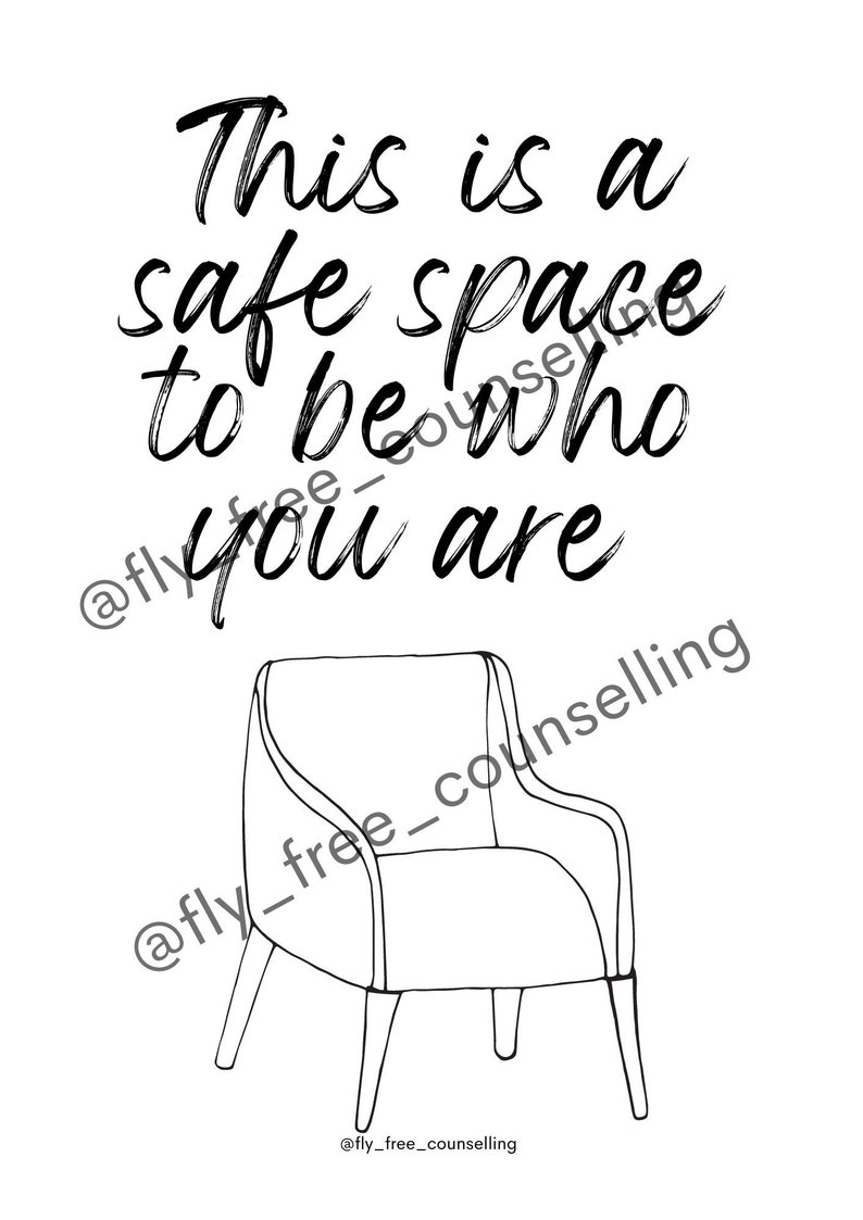 Safe Space Therapy Office Decor, Printable Wall Art (digital Download ...