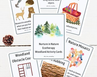 Woodland Activity Cards, Nature Flashcards (Digital Download)