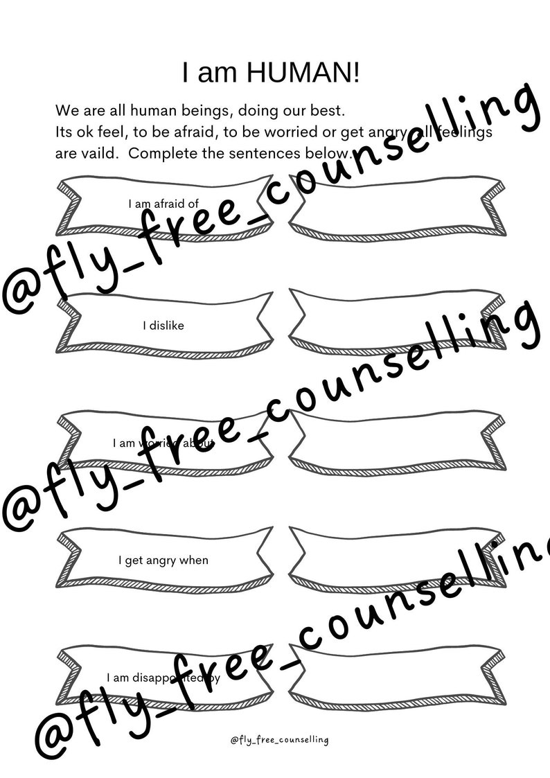 Digital Download Who Am I Printable Worksheets // Self Awareness, Teen ...