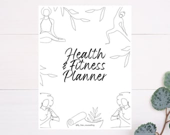 Gesundheit & Fitness Planer, Self Care Tracker, A4 Printable (Digitaler Download)