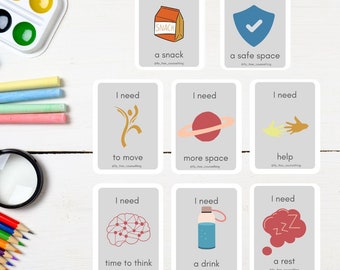 Classroom Communication Cards, Needs Flashcards (Digital Download)