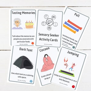 Pacchetto di carte attività Sensory Seeker // ausili visivi, autismo, ADHD, insegnanti, educazione domestica, elaborazione sensoriale, SENCo, consulente scolastico, Fly Free