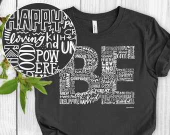 Be Positive Shirt, Positive Quotes Shirt, Positive Vibes, Positive Words Motivational Shirt, Gift for Teacher, Inspirational Tee Happy Vibes