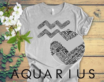 Camisa Acuario, Camisa positiva del signo del zodíaco de Acuario, Regalo de cumpleaños del signo del zodíaco para ella, Regalo para Acuario, Camisa de astrología del horóscopo para mujeres