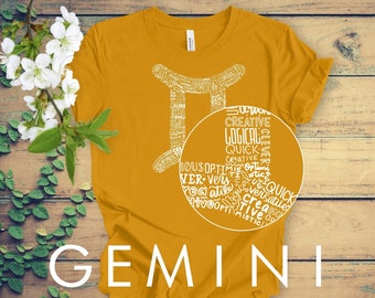 Gemini Shirt, Gemini Zodiac Sign Positive Shirt, Zodiac Sign Birthday Gift for Her, Gift for Gemini, Fun Astrology Shirt, Gemini Shirt Women