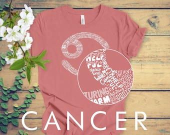 Cancer Shirt, Positive Cancer Zodiac Sign Tshirt, Zodiac Sign Birthday Gift for Her, Gift for Cancer, Summer Birthday Tee, Astrology Shirt