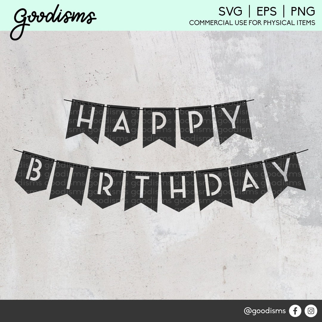 Happy Birthday SVG Geburtstags-SVG Wimpel-Banner Wimpel - Etsy Schweiz
