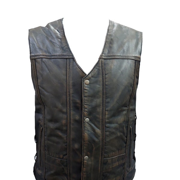 Unisex Leather Vest for Harley Davidson Riders | Gift for him/her | Handmade with Original Cow Hide