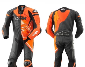 KTM Radius Alpinestars One-Piece Leather Racing Suit Riding Men Motorcycles Suit 2024, gift for Men, Ride with more Power and Passion.