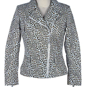 Leopard Print Leather Biker Jacket for Women 2025.