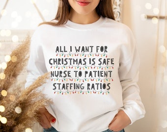 Nurse Sweatshirt, Nurse Christmas Sweatshirt, ER Nurse Shirt, Emergency Nurse Shirt, RN Sweatshirt, Ugly Christmas Sweater, ICU Nurse Shirt