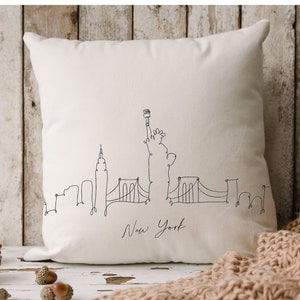 New York City Pillow, NYC Pillow,  New York City home decor, NYC Line Art, NYC Gift, New York City Gift, Throw pillow, Minimalist art, Art