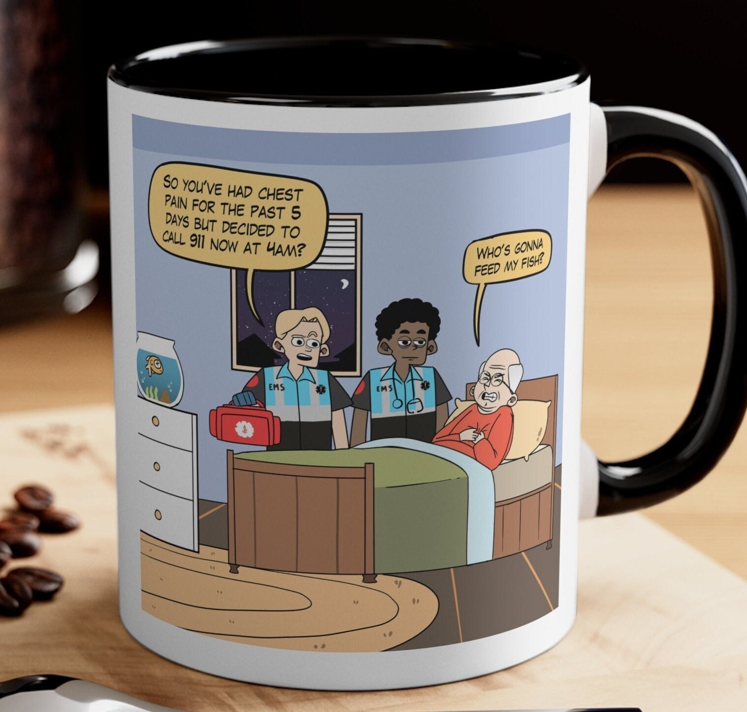 Funny EMT Coffee Mug - World's Okayest EMT Novelty Cup, 11oz Ceramic, Gift For Paramedics & EMS - View #3
